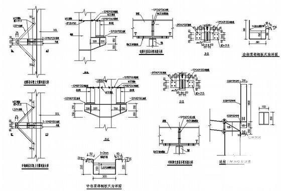 门式刚架结构单层厂房结构设计CAD施工图纸（6度抗震）(平面布置图) - 2