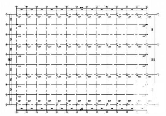 门式刚架结构单层厂房结构设计CAD施工图纸（6度抗震）(平面布置图) - 3