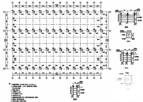 门式刚架结构单层厂房结构设计CAD施工图纸（6度抗震）(平面布置图) - 4