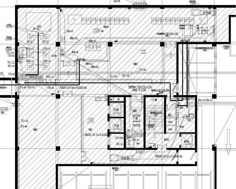 单层业务处理电气CAD施工图纸（一号楼） - 2