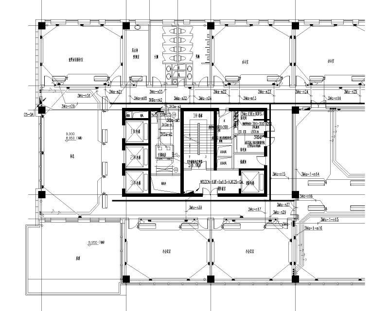 单层业务处理电气CAD施工图纸（一号楼） - 3