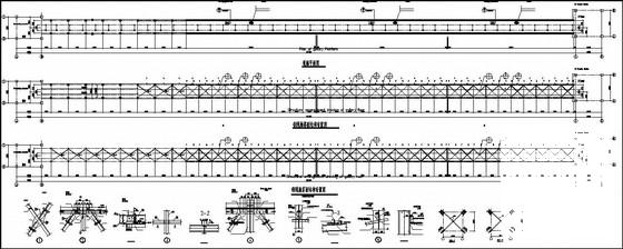 123m钢结构桩基础通廊结构CAD施工图纸（7度抗震）(平面布置图) - 2
