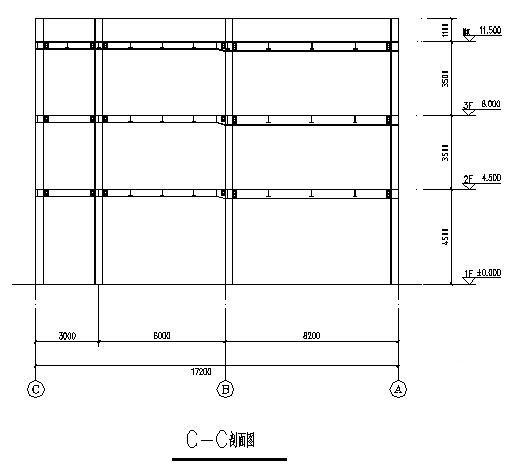 钢结构汽车4S店结构CAD施工图纸（7度抗震）(平面布置图) - 2