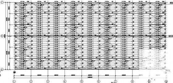 独立基础双跨单层厂房结构CAD施工图纸（7度抗震）(平面布置图) - 1