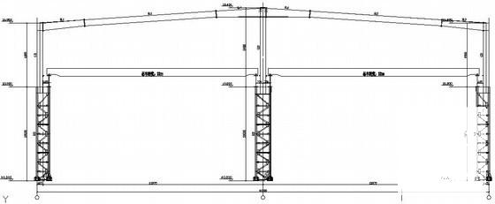 独立基础双跨单层厂房结构CAD施工图纸（7度抗震）(平面布置图) - 3