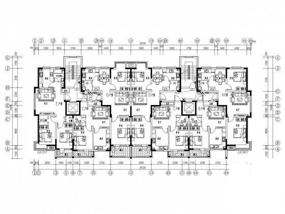 单元式住宅小区电气CAD施工图纸（六栋住宅楼） - 2