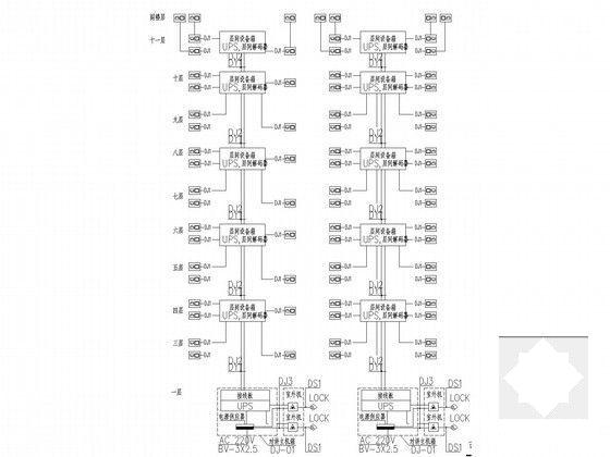 单元式住宅小区电气CAD施工图纸（六栋住宅楼） - 4