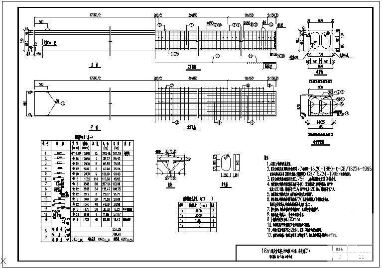 18m预应力混凝土空心板A级（中板）节点构造详图 - 1