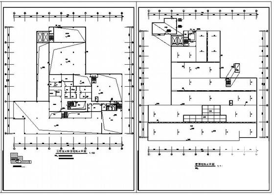 3层汽车4S旗舰店给排水CAD图纸(建筑面积) - 2