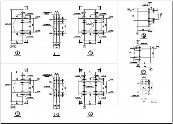 2层独立基础钢结构厂房结构cad施工图及平面布置图 - 1