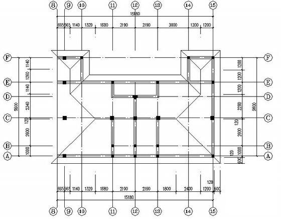 两层独立基础砖混别墅结构CAD施工图纸（7度抗震）(平面布置图) - 3