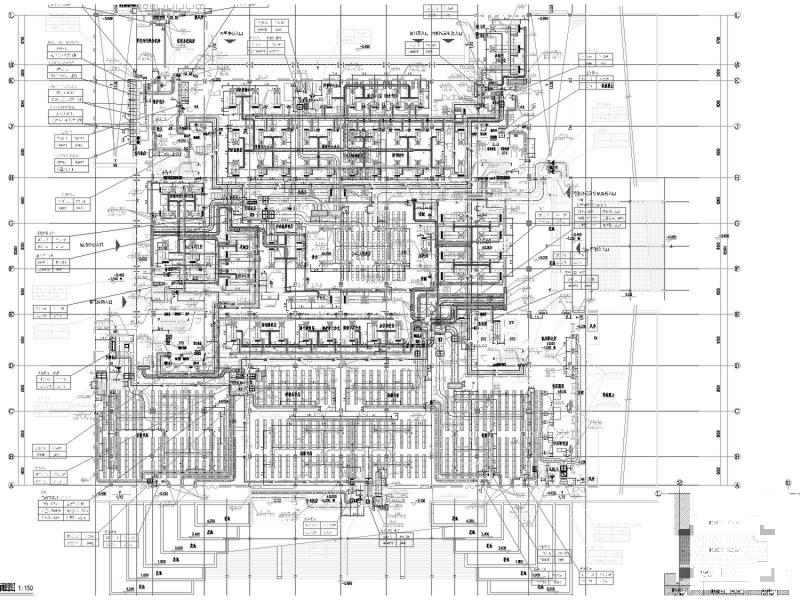 高等院校9层图书馆暖通空调全系统设计CAD施工图纸（人防设计）(压缩式冷水机组) - 1