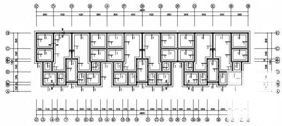 6层条形基础砌体结构住宅楼结构CAD施工图纸(平面布置图) - 1