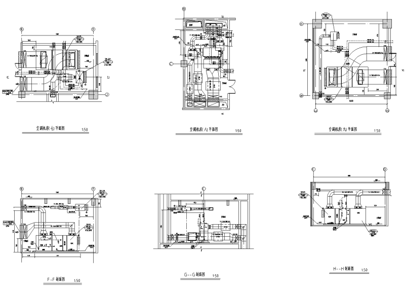 5层综合楼暖通空调，排烟系统设计CAD施工图纸(建筑面积) - 5