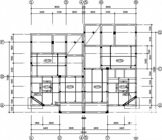 3层条形基础砌体结构别墅结构CAD施工图纸 - 3