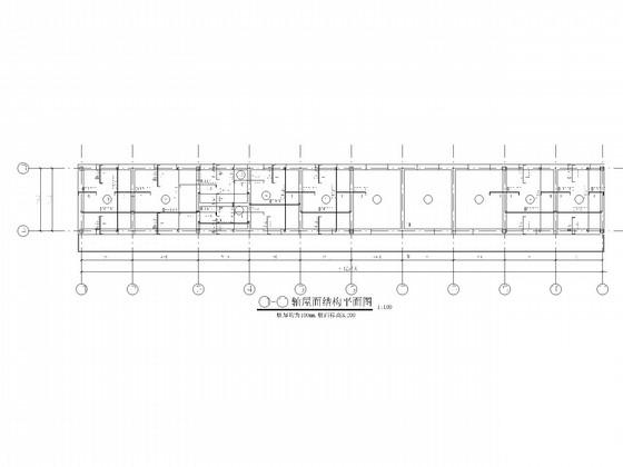 条形基础单层砌体结构辅助用房结构CAD施工图纸（7度抗震）(平面布置图) - 1