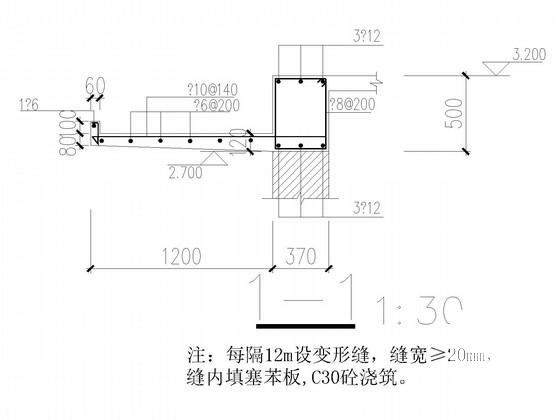 条形基础单层砌体结构辅助用房结构CAD施工图纸（7度抗震）(平面布置图) - 3