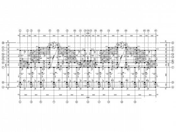 地上7层砌体结构住宅楼结构设计CAD施工图纸(1层为车库)(平面布置图) - 1