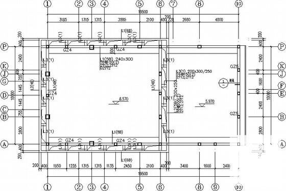 两层砖混结构住宅楼结构设计CAD施工图纸（6度抗震）(基础平面布置) - 3