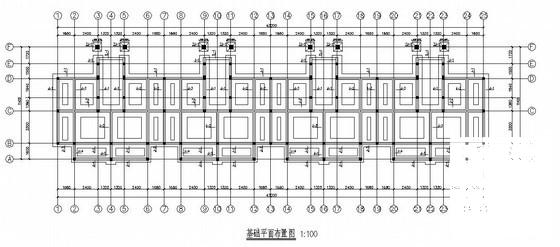 4层条形基础砖混结构公寓结构CAD施工图纸（7度抗震）(平面布置图) - 3