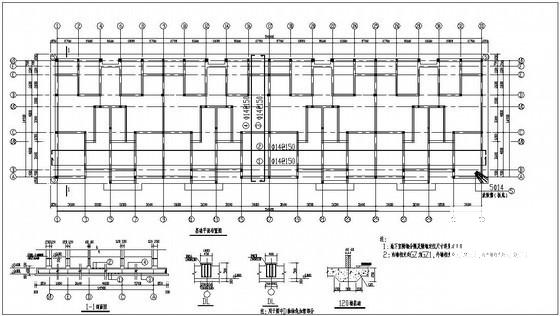 上6层地下1层砌体结构住宅楼结构CAD施工图纸(平面布置图) - 1