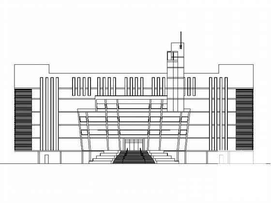 中学7层图书馆方案设计CAD图纸（高29.7米）(建筑面积) - 1