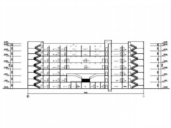 中学7层图书馆方案设计CAD图纸（高29.7米）(建筑面积) - 2