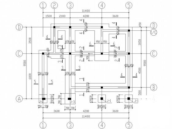 两层独立基础砌体结构别墅结构CAD施工图纸（8度抗震） - 1