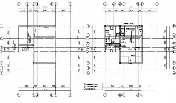 4层条形基础砖混别墅结构CAD施工图纸(平面布置图) - 3