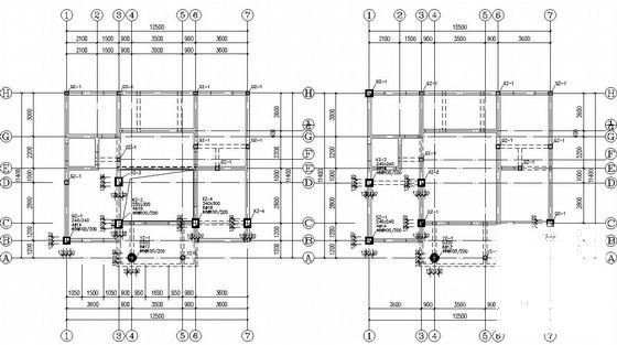 4层条形基础砖混别墅结构CAD施工图纸(平面布置图) - 4