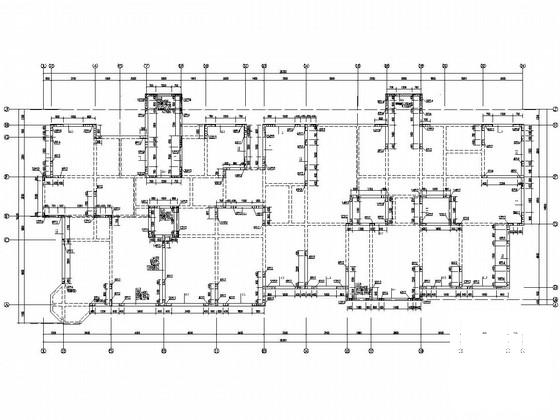 6层砌体结构筏形基础住宅楼结构CAD施工图纸（7度抗震）(平面布置图) - 3