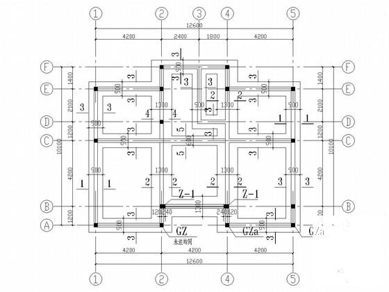 两层筏形基础砌体结构别墅结构CAD施工图纸 - 1