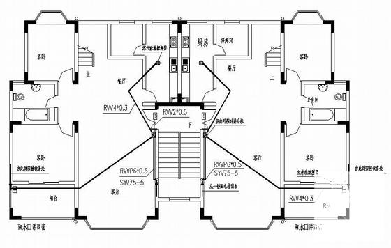4层别墅区智能化系统电气CAD施工图纸 - 2