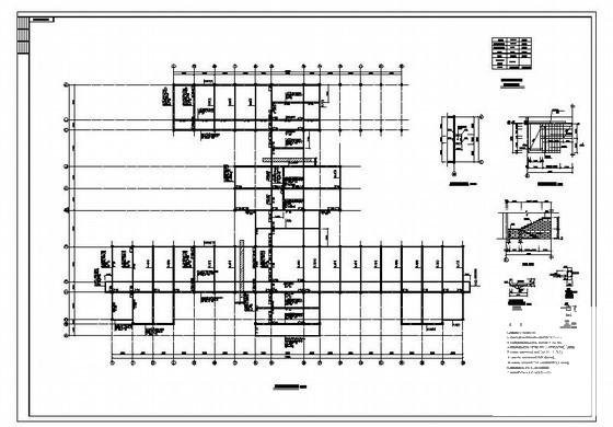 局部4层框架综合教学楼建筑施工CAD图纸（6度抗震）(梁平法配筋图) - 4