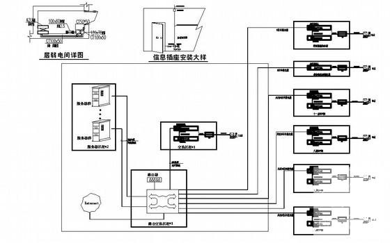 医院弱电工程电气CAD施工图纸(计算机网络系统) - 4