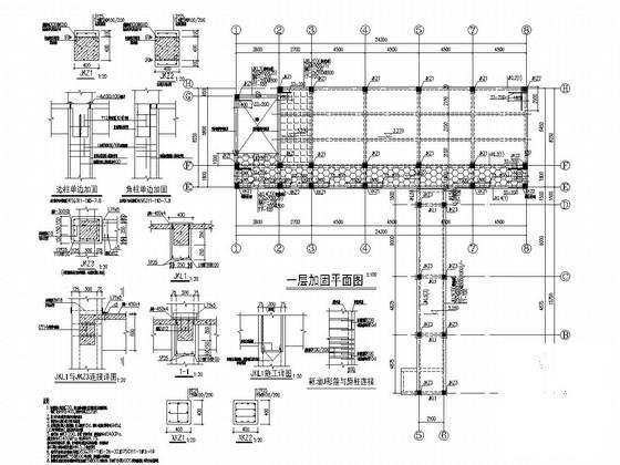 5层框架结构教学楼结构改造加固CAD施工图纸 - 2