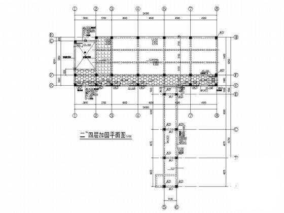 5层框架结构教学楼结构改造加固CAD施工图纸 - 3