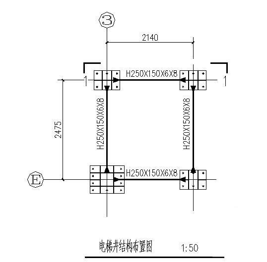 两层独立基础钢框架展览馆结构CAD施工图纸(平面布置图) - 3