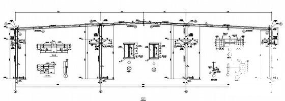 条形基础门式钢架轻型厂房结构CAD施工图纸(平面布置图) - 1
