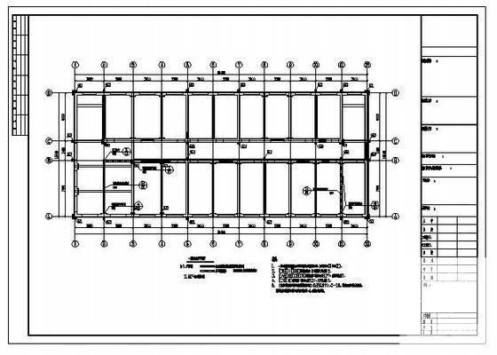 4层砖混教学楼加固改造CAD施工图纸(平面布置图) - 2