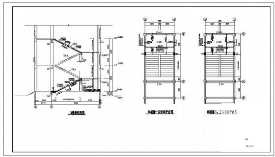 4层框架希望小学教学楼建筑施工CAD图纸(结构平面图) - 4