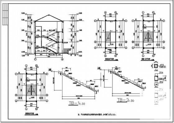3层框架结构希望小学教学楼建筑CAD施工图纸 - 4