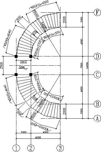 L型、弧形驾校走廊结构设计CAD施工图纸(基础平面图) - 2