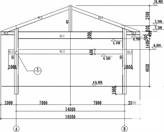 钢框架收费站雨棚结构设计CAD施工图纸 - 1
