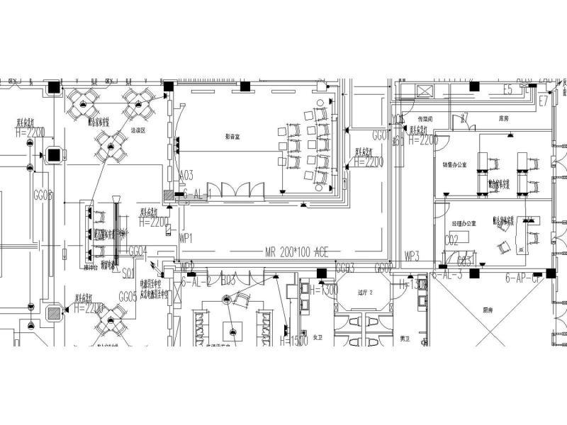 建曙棕榈园2层会所强电和弱电设计电气图纸（东南亚风格）(综合布线系统) - 1