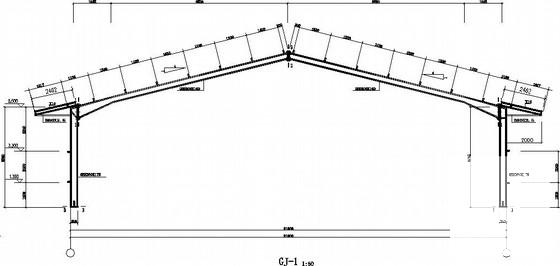 21米跨门式刚架餐厅结构CAD施工图纸（独立基础） - 1