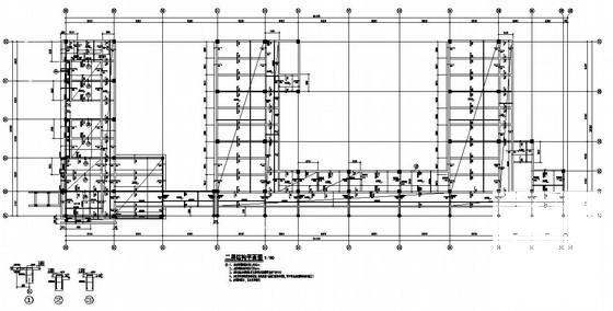 小学5层框架结构教学楼部分结构CAD施工图纸 - 2