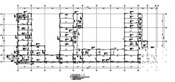 小学5层框架结构教学楼部分结构CAD施工图纸 - 3