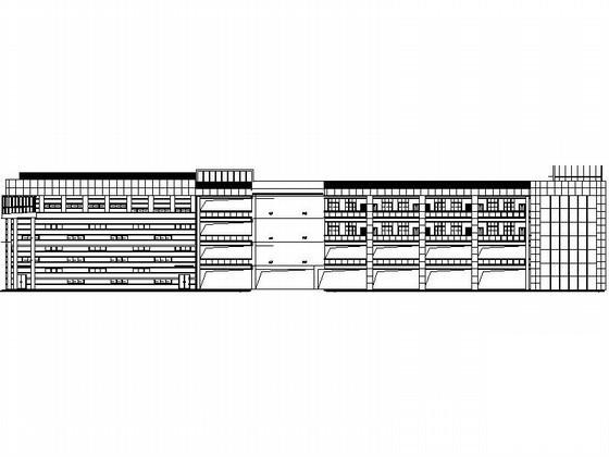 4层教学楼隐框玻璃幕墙建筑CAD施工图纸 - 1