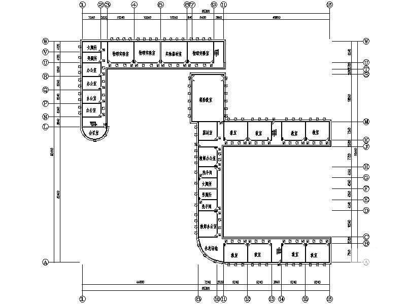 3层教学楼建筑方案毕业设计图纸(总平面图) - 3